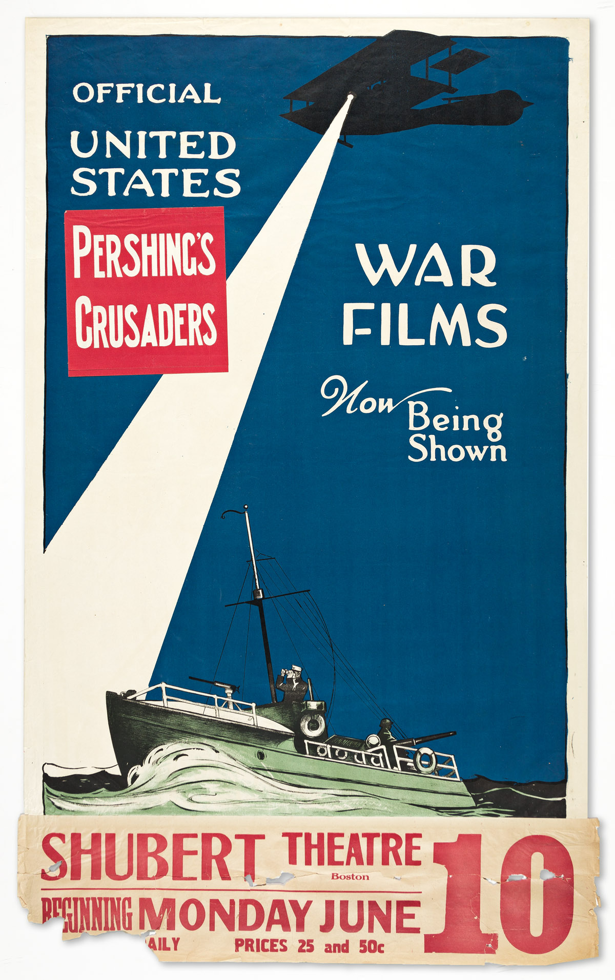 HORACE DEVITT WELSH (1888-1942).  PERSHINGS CRUSADERS / OFFICIAL UNITED STATES WAR FILMS. 1917. 43x28 inches, 109¼x71 cm. The Hegeman